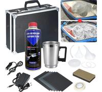 Kit de réparation et de restauration des phares de voiture, polymère liquide, ensemble de polissage et de restauration des phares automobiles, outil d'entretien automobile noir