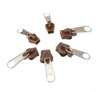 Kit de réparation facile pour fermeture éclair 3 tailles, 6 pièces, aucun outil nécessaire pour une fixation rapide sur tous les types de fermetures éclair sur tentes, sacs et vêtements (café)
