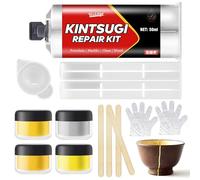 Kit de Réparation Kintsugi 50 ml, Sécurité du lave-vaisselle Kit Poterie Réparation Carrelage pour Bols, Assiettes, Vases, Idéal pour Restaurer des Cadeaux Significatifs et des Créations Artistiques
