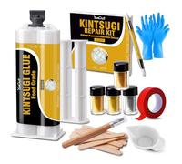 Kit de Réparation Kintsugi 50ml - Colle Céramique Kintsugi Inoffensive pour Aliments, Répare Porcelaine Cassée, Verre, Céramique, Poterie, Artisanat Japonais Kintsugi pour Assiettes, Plats, Vases