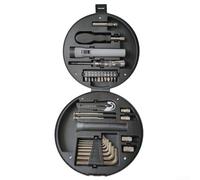 Kit de réparation ménager avec poignée en forme de pneu, plusieurs pièces à outils y compris embouts et clés