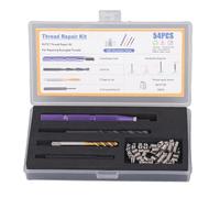 Kit de réparation métrique de 54pcs | 304 Inserts en acier inoxydable pour l'aluminium/machines/automobile | M4 x 0,7 manches 2D avec bit de forage et robinet | Ensemble