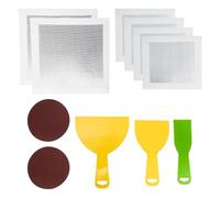 Kit de Réparation Murale Auto-adhésif en Aluminium pour Cloison Sèche | Réparation sans Fissure, Finition Lisse, Grattoir et Papier Abrasif Inclus, pour Murs Plâtrés et Rénovation