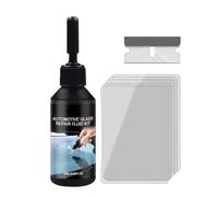 Kit De Réparation Pare-Brise 20ml Avec Racloir Universel | Fluide de Réparation pour Éclats de Rétroviseur Pour Verre, Toits Ouvrants, Rétroviseurs, Camions, SUV,