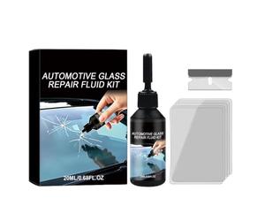 Kit De Réparation Pare-Brise Fluide Universel 20 ml Avec Une Raclette | Fluide de Réparation pour Éclats de Rétroviseur pour Vitres de Voiture, Rétroviseurs, SUV,