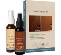 Kit de réparation pour bois avec mastic pour bois clair et foncé, kit de réparation pour sols stratifiés, masque les petits défauts, rayures sur les meubles et parquets, restaure la finition