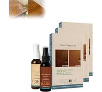 Kit de réparation pour bois avec mastic pour bois clair et foncé, kit de réparation pour sols stratifiés, masque les petits défauts, rayures sur les meubles et parquets, restaure la finition