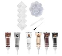 Kit de réparation pour cuir - Crème - 6 couleurs - Teinture pour cuir, cuir véritable, cuir naturel, cuir synthétique et textile - Pour couvrir les petits défauts - 20 ml (7)