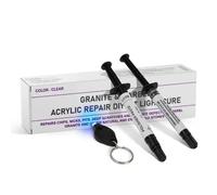 Kit de réparation pour granit, marbre et pierre acrylique - Séchage léger - Répare les éclats et les défauts en quelques minutes | Restaure les carreaux et les comptoirs avec facilité