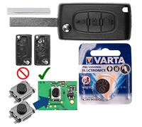 Kit de réparation pour Le contrôle à Distance de Voiture pour clé de Rechange à 3 Boutons + HU83 Blank + Batterie Compatible avec Citroen C4 Picasso Le Grand-C5 III Pause