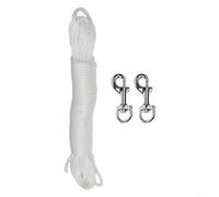 Kit de réparation pour mât de drapeau noir de 10,5 m avec mousquetons - drisse en nylon pour drapeaux d'extérieur - 6 mm d'épaisseur