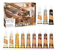 Kit De Réparation Pour Meubles En Bois Hupeyna, Kit De Réparation Pour Bois En 12 Couleurs, Garniture De Réparation En Bois, Réparation De Rayures, Fissures Et Décolorations Sur Les Surfaces En Bois