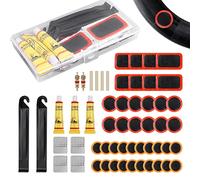 Kit de réparation pour pneus de vélo,Kit Reparation Velo,Kit de Réparation pour Chambre à Air,Kit Reparation Pneu Velo,Rustine Velo,Rustine Chambre a Air,Kit Crevaison Velo pour Motos,BMX