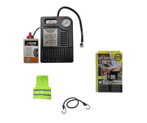 Kit de réparation pour pneus gonfle et réparation pneus pour voiture, moto, scooter, vélo Quad compatible avec Alpine A110 Kit de réparation de trous pour pneus Set de gonflement rapide flacon de 280