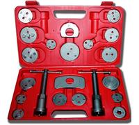 Kit de Réparation pour Repousse Piston, Set d'Outils pour Étrier de Frein, 21 pièces, avec une mallette rouge, Matériau: Acier C45