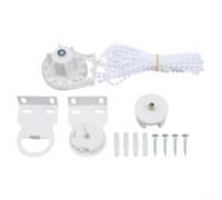 Kit de réparation pour store enrouleur de 38 mm avec chaîne à perles de 300 cm - Kit de rechange pour cordon de rideau en plastique blanc avec supports et mécanisme d'embrayage