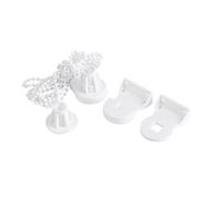 Kit de Réparation pour Store Enrouleur, Fixation 25mm, Support Robuste avec Poulie Latérale et Chaîne de Perles 89cm, Blanc, Plastique