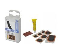 Fischer Bikes Kit réparation chambre à air vélo – Facile à utiliser, idéal en déplacement – Blanc