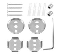 Kit de réparation universel pour barre de serviette de salle de bain - Supports en acier inoxydable - Vis et accessoires - Argenté - Installation complète