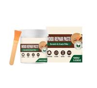 Kit de réparation universel pour mastic à bois à séchage rapide avec brosse | Pâte de remplissage de table en bois pour trous, fissures, planchers en bois, portes, tables, armoires, maison