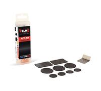 Kit de réparation vélo 8 pièces autocollantes + rape Velox Noir