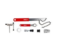 Kit de Réparation Vélo DEDRA - Set d'Entretien 7 Pièces en Acier et PP - Inclus Dérive-Chaîne, Extracteur de Manivelle assette et Boîtier de Pédalier - Pour VTT, Route et Ville