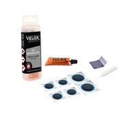 KIT REPARATION PNEU TUBELESS ROUTE VELOX PAR L'INTERIEUR AVEC RUSTINES - BOITE (COLLE 5g + 4 PATCHS 15mm + 2 PATCHS 25mm + 1 RAPE METAL) - 3660429142094