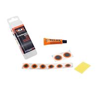 Velox Kit de réparation vélo – 6 pièces Ø15 mm, 2 pièces Ø25 mm, tube de colle 5 ml