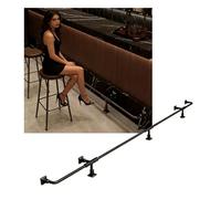 Kit de reposapiés de acero inoxidable para barra - Reposapiés para isla de cocina de 2,4 m/7,87 pies con soportes para pared y suelo - Acabado negro duradero para decoración moderna del hogar