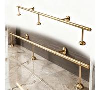 Kit de Repose-Pieds de Bar 1-6m, Acier Inoxydable 304 Finition Satinée, avec Tube, Supports Muraux, Embouts et Connecteur Interne, pour Bar de Maison, Cuisine(Gold,1.2m/3.9ft)