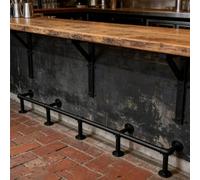 Kit De Repose-pieds De Bar En Fer De Style Industriel, Système De Repose-pieds À Fixation Sous Comptoir Adapté Aux Îlots De Cuisine Et Aux Cafés Dimensions Personnalisables(Zwart,7.87ft/2.4m)