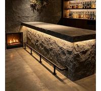 Kit de repose-pieds de bar robuste de 1,8 m, noir mat - Support élégant et durable pour bars, restaurants et cafés - Résistant, facile à installer, s'intègre parfaitement à tous les styles d