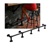 Kit de repose-pieds de barre noire de style industriel, rails de repos pour restaurant, pub, maison, commercial, coup de pied de sous-sol personnalisable(4.5M/14.76FT)