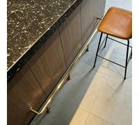 Kit de repose-pieds en acier inoxydable doré brossé, repose-pieds rond robuste de 4,10 m (13,45 pi) pour comptoir de restaurant, quincaillerie élégante pour comptoir d'information et barres