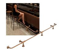 Kit de repose-pieds en acier inoxydable, repose-îlot de cuisine avec supports muraux et de sol(Rose Gold,1.9M/6.23FT)