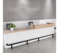 Kit de repose-pieds noir, supports, installation facile for bars commerciaux et pubs à domicile, îlots cuisine tables manger(L - 440cm/14.4ft)