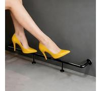 Kit de repose-pieds robuste en acier inoxydable pour bar, sans soudure Repose-pieds, pour pub à domicile/comptoir de bar professionnel(Black,3.5ft (107cm))