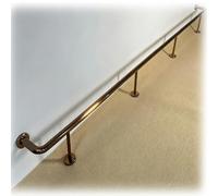 Kit de repose-pieds sous comptoir commercial, barre protection murale for bar sous-sol, installation facile et personnalisée, avec quincaillerie montage(Gold-L,260cm/102in)