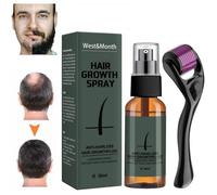 Kit de repousse des cheveux barbe pour homme Hair Growth Sérum activateur de croissance barbe Roller pour -APRES-SHAMPOING