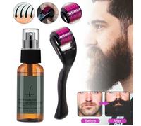 Kit de repousse des cheveux de barbe pour homme,30ml Sérum Huile Barbe De Croissance pour Pousse Barbe Accélérateur