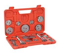 Kit de repousse piston de frein 18 pièces pour voiture, outil de réinitialisation de freins avec 15 adaptateurs et 2 broches pour pistons de frein, mallette de transport incluse