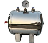Kit de réservoir d'air en Acier Inoxydable, réservoir Horizontal Haute Pression 12,5 Bar avec manomètre, 5 interfaces pour Usage Industriel, Automobile et médical, Options de Taille Multiples,20L