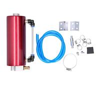 Kit de réservoir de récupération d'huile universel, collecteur de brouillard d'huile moteur haute performance pour applications de turbine de voitures de course, alliage (Rouge)