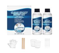 Kit de résine époxy - Kit de résine de fonte de 3,4 Fl Oz, durcisseur à colle AB transparente, kits de démarrage pour projets artistiques, sous-verres, bijoux, porte-clés, signets, boucles d'oreilles