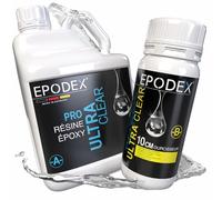 Kit de Résine Époxy PRO MAX EPODEX, Époxy cristal pour coulées jusqu’à 10 cm, Idéal pour tables rivières, lampes, pièces de grande coulée et plus, PEARL WHITE - Metallic, 3kg