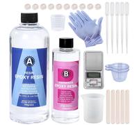 Kit de résine époxy transparente, facile à mélanger, résine AB avec bâtonnets, gobelets gradués et gants pour la fabrication de bijoux, l'artisanat DIY Electronic scale