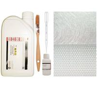 Kit de Résine Polyester 1kg avec 30g de Catalyseur, 1m² de Mat de Verre 300g et Roving 300g - Inclus Pinceau et Pipette - Idéal pour Projets de Réparation et Créations DIY
