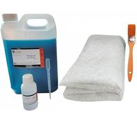 Kit de Résine Polyester 5kg La Boutique du Composite avec 125g de Catalyseur, 5m² de Mat de Verre 300g - Inclus Pinceau et Pipette - Idéal pour Projets de Réparation et Créations DIY