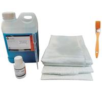 Kit de Résine Polyester La Boutique du Composite 2kg avec Catalyseur, Mat de Verre et Roving - Inclus Pinceau et Pipette - Résistant à l'Eau, Idéal pour Réparation et Créations DIY