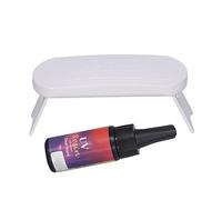 Kit de Résine UV Lampe à Polymériser 25g Ensemble de Colle UV pour la Fabrication de Bijoux Coques de Téléphone Artisanat Fabrication pour Bricolage Débutants Cadeaux(Étiquette rouge)